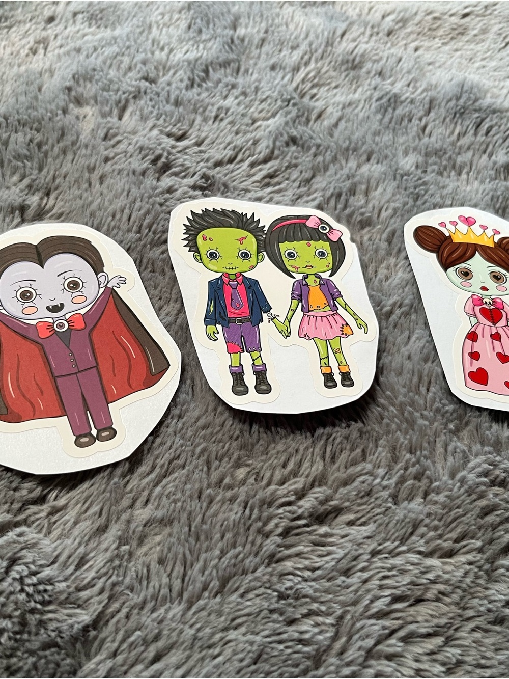 Kids Halloween Zombie Sticker Set - Green Characters